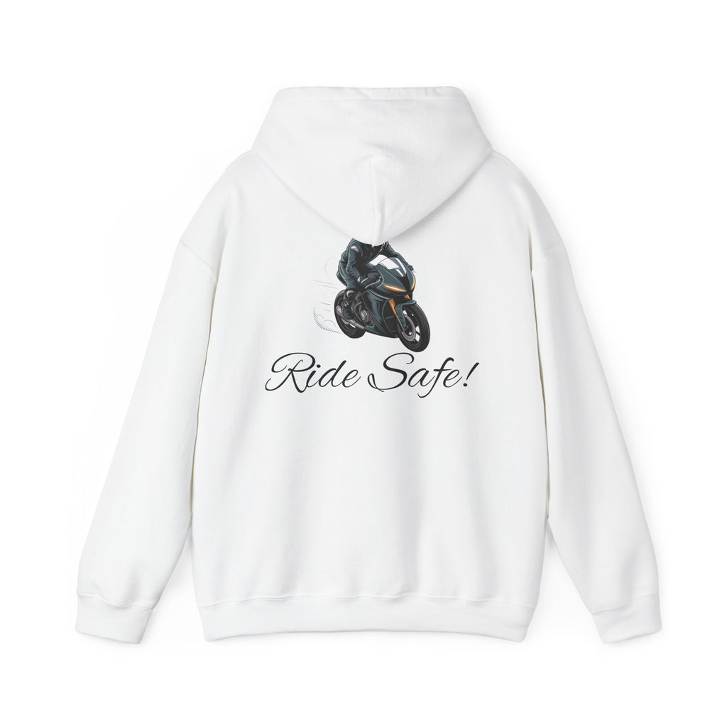 Mens "Ride Safe" Heavy Blend Hoodie