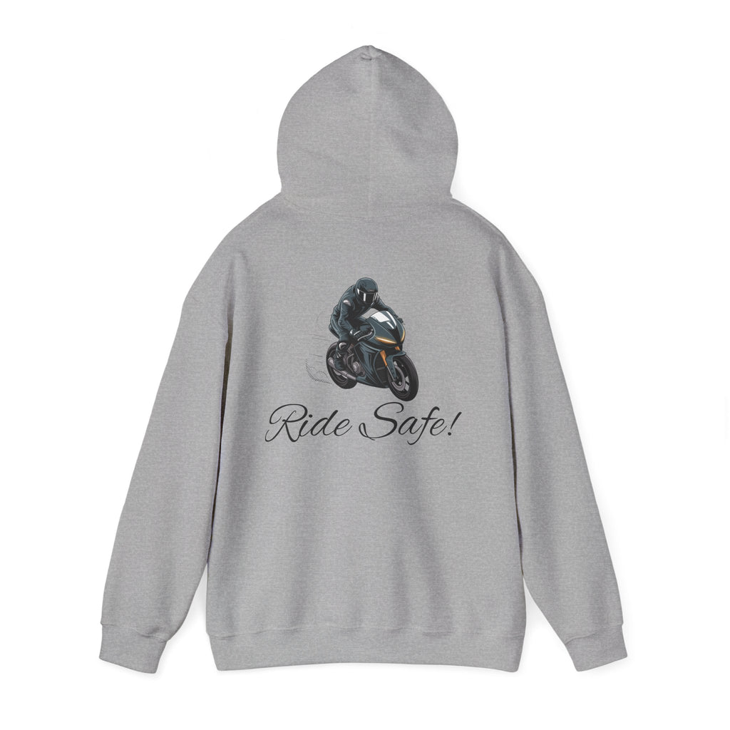 Mens "Ride Safe" Heavy Blend Hoodie
