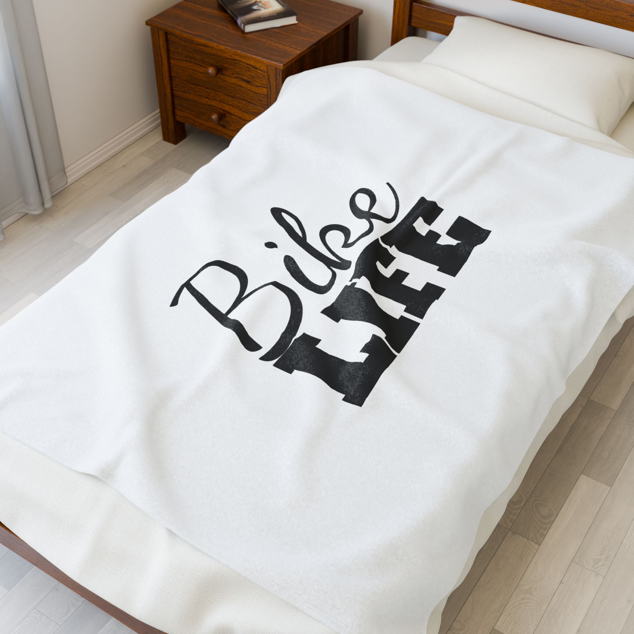 Cozy "Bike Life" Velveteen Plush Blanket