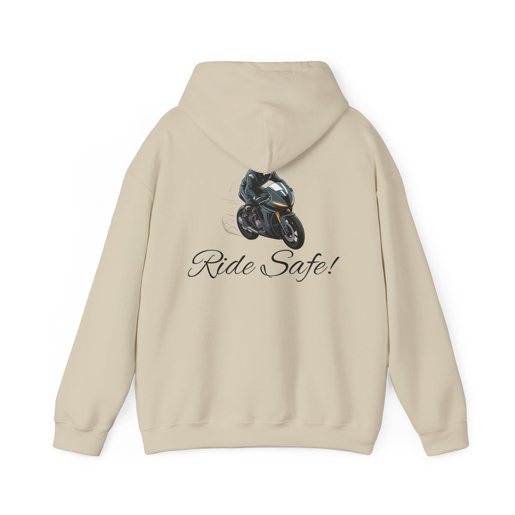 Mens "Ride Safe" Heavy Blend Hoodie