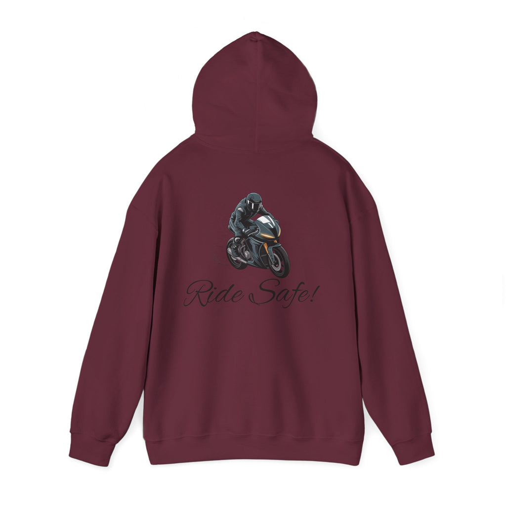 Mens "Ride Safe" Heavy Blend Hoodie